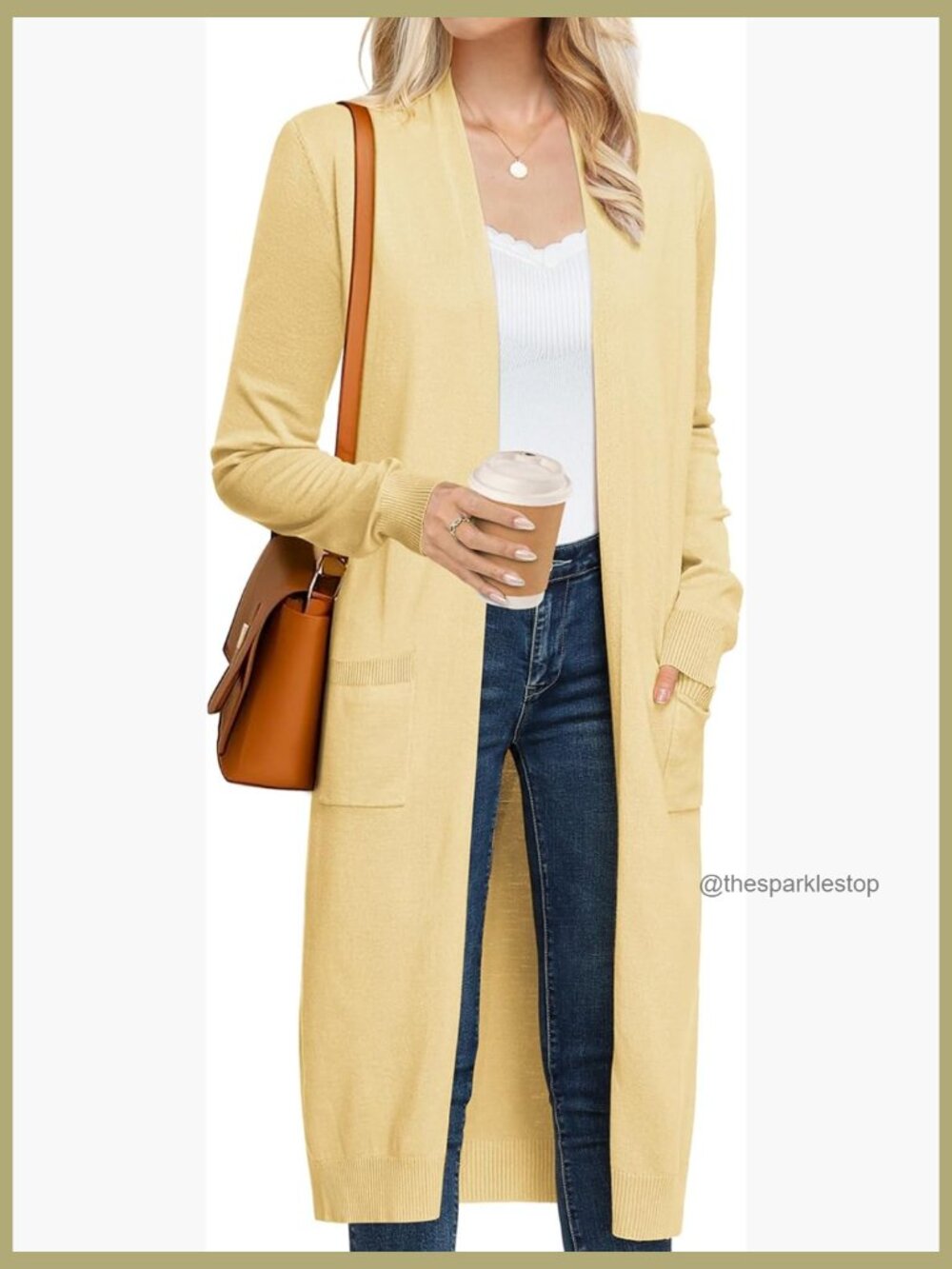 Viscose Blend Long Cardigan Open Front Maxi Duster with Pockets